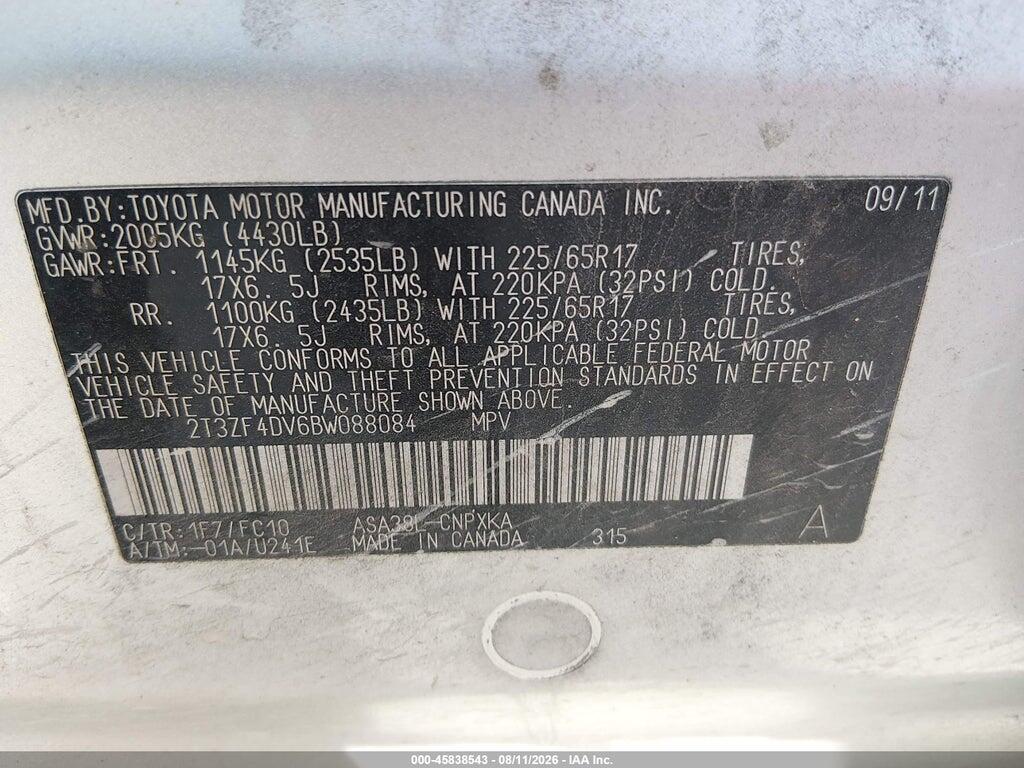 2T3ZF4DV6BW088084 2011 TOYOTA RAV4 photo no. 9