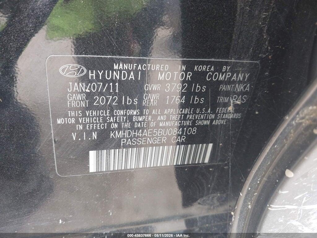 KMHDH4AE5BU084108 2011 HYUNDAI ELANTRA photo no. 9