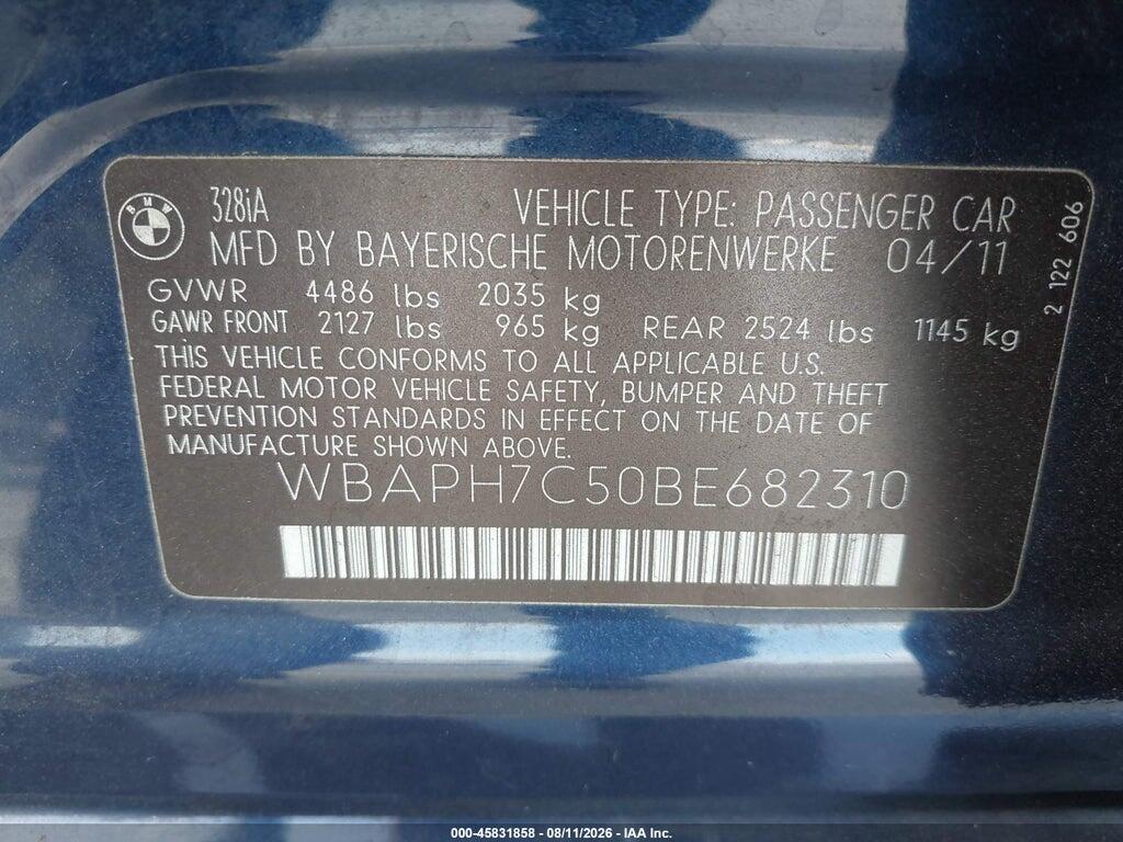 WBAPH7C50BE682310 2011 BMW 328I photo no. 9