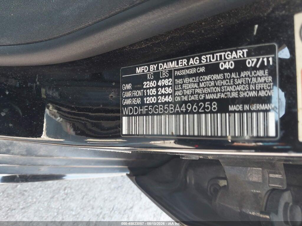 WDDHF5GB5BA496258 2011 MERCEDES-BENZ E 350 photo no. 9