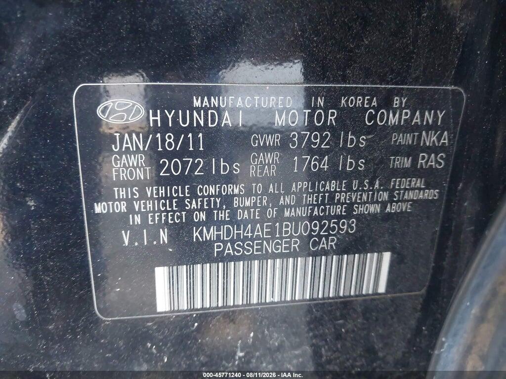 KMHDH4AE1BU092593 2011 HYUNDAI ELANTRA photo no. 9