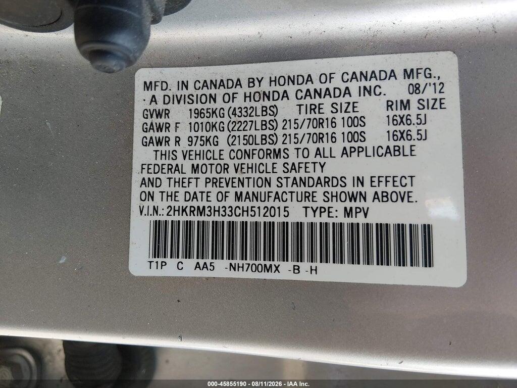 2HKRM3H33CH512015 2012 HONDA CR-V photo no. 9
