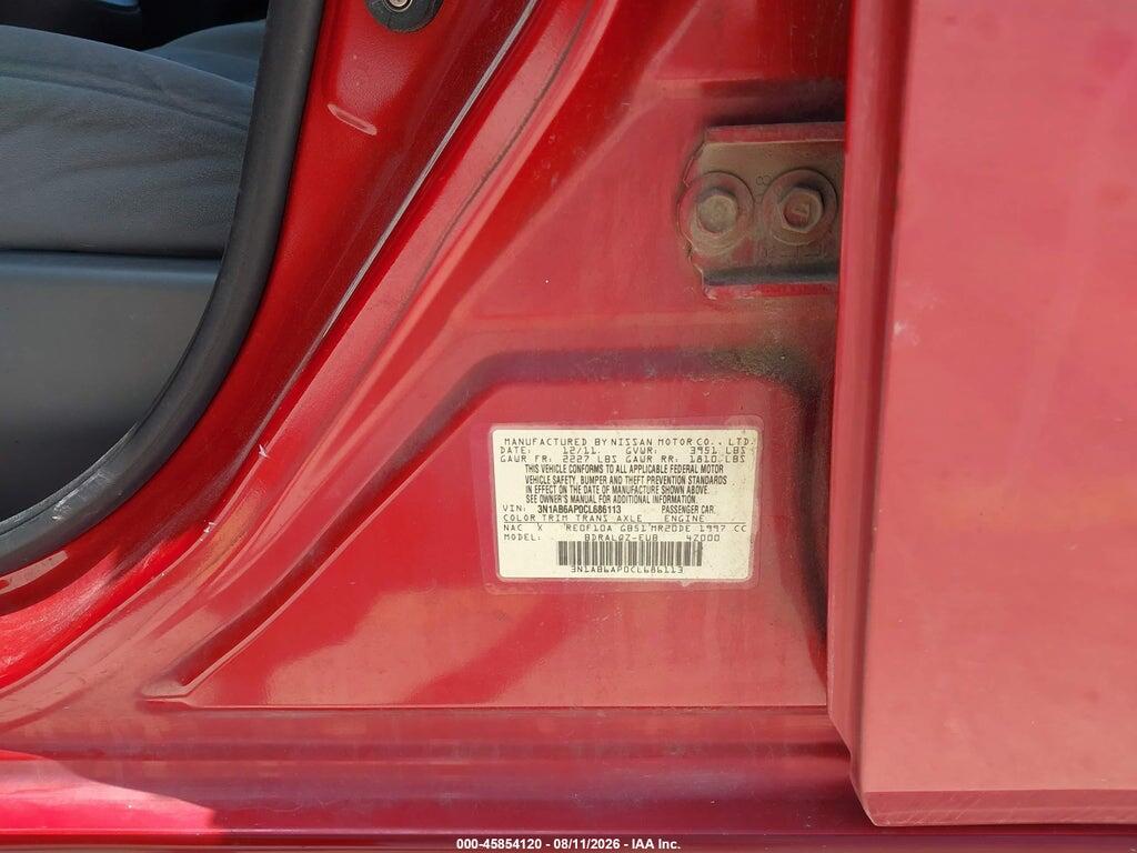 3N1AB6AP0CL686113 2012 NISSAN SENTRA photo no. 9