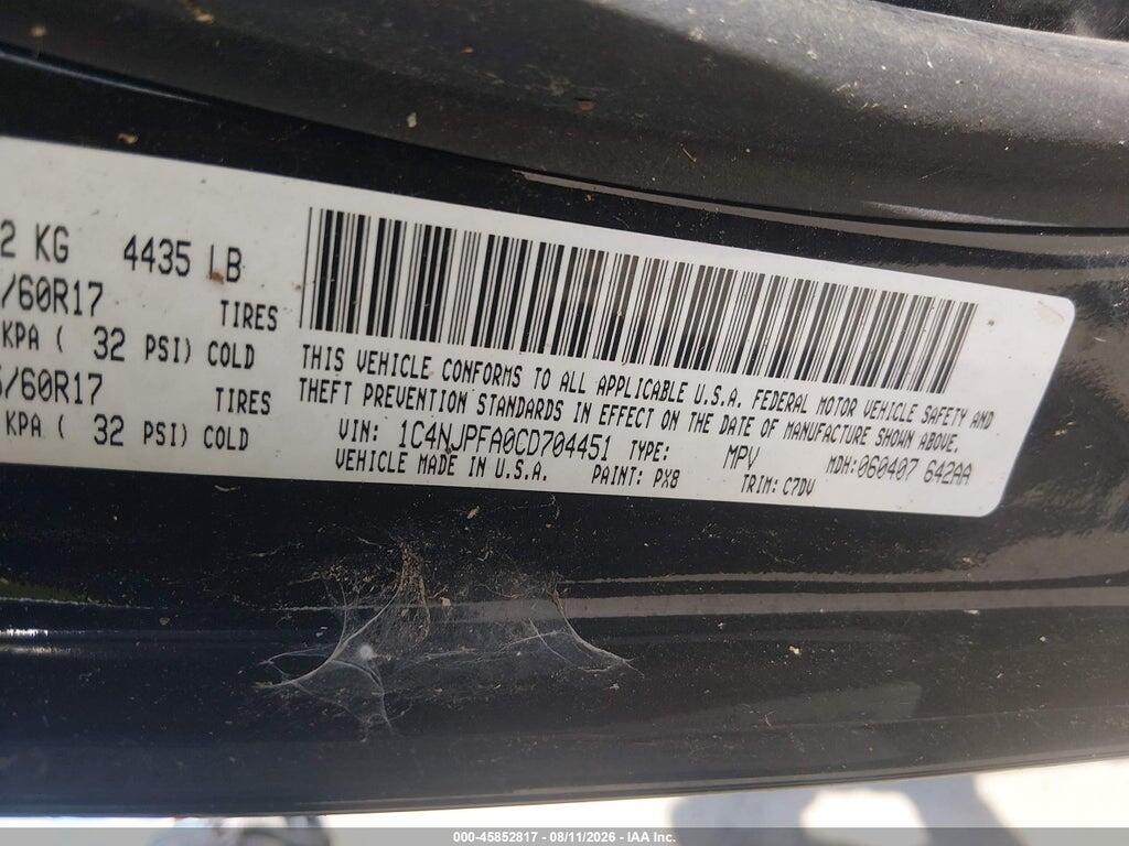 1C4NJPFA0CD704451 2012 JEEP PATRIOT photo no. 9