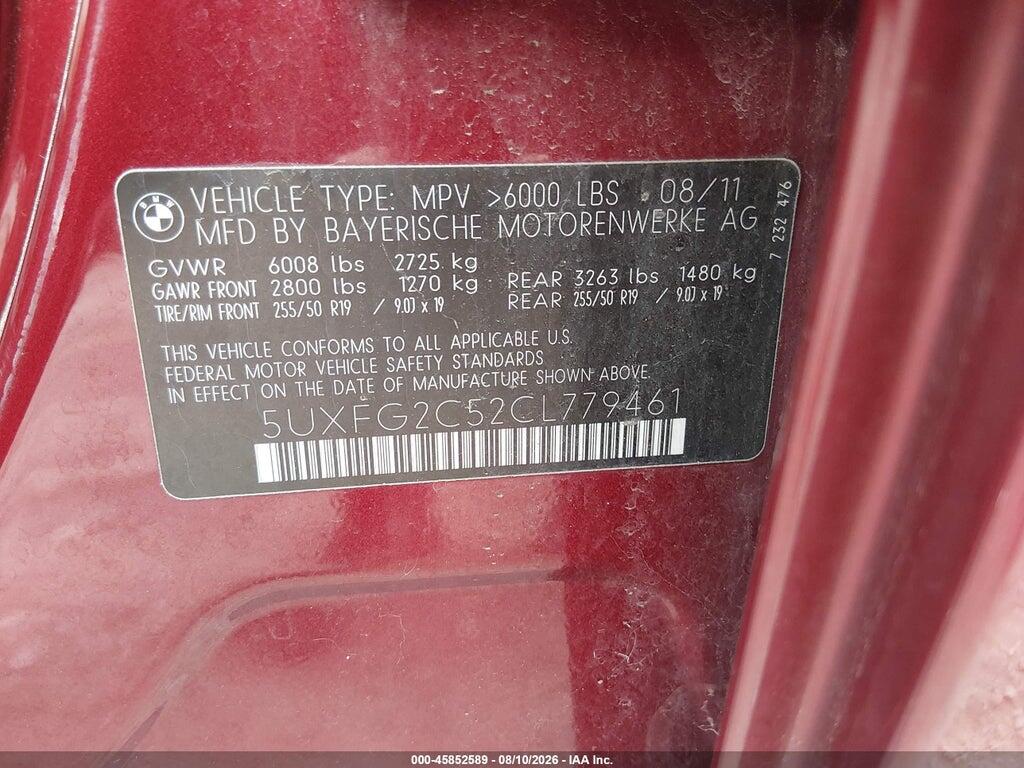 5UXFG2C52CL779461 2012 BMW X6 photo no. 9