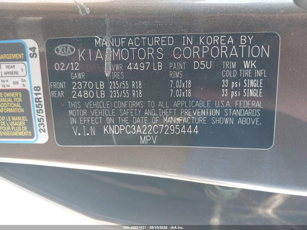 KNDPC3A22C7295444 2012 KIA SPORTAGE photo no. 9