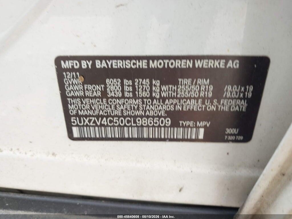 5UXZV4C50CL986509 2012 BMW X5 photo no. 9