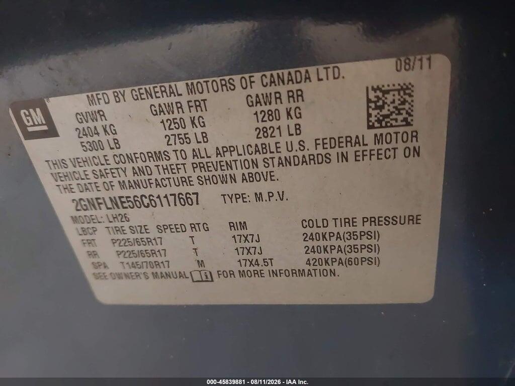 2GNFLNE56C6117667 2012 CHEVROLET EQUINOX photo no. 9