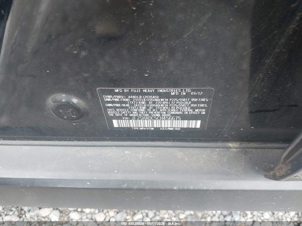 JF2SHADC5CH456675 2012 SUBARU FORESTER photo no. 9