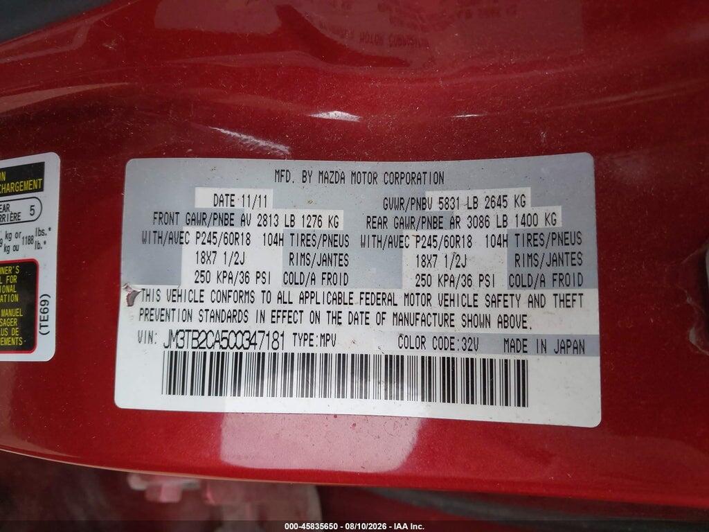 JM3TB2CA5C0347181 2012 MAZDA CX-9 photo no. 9