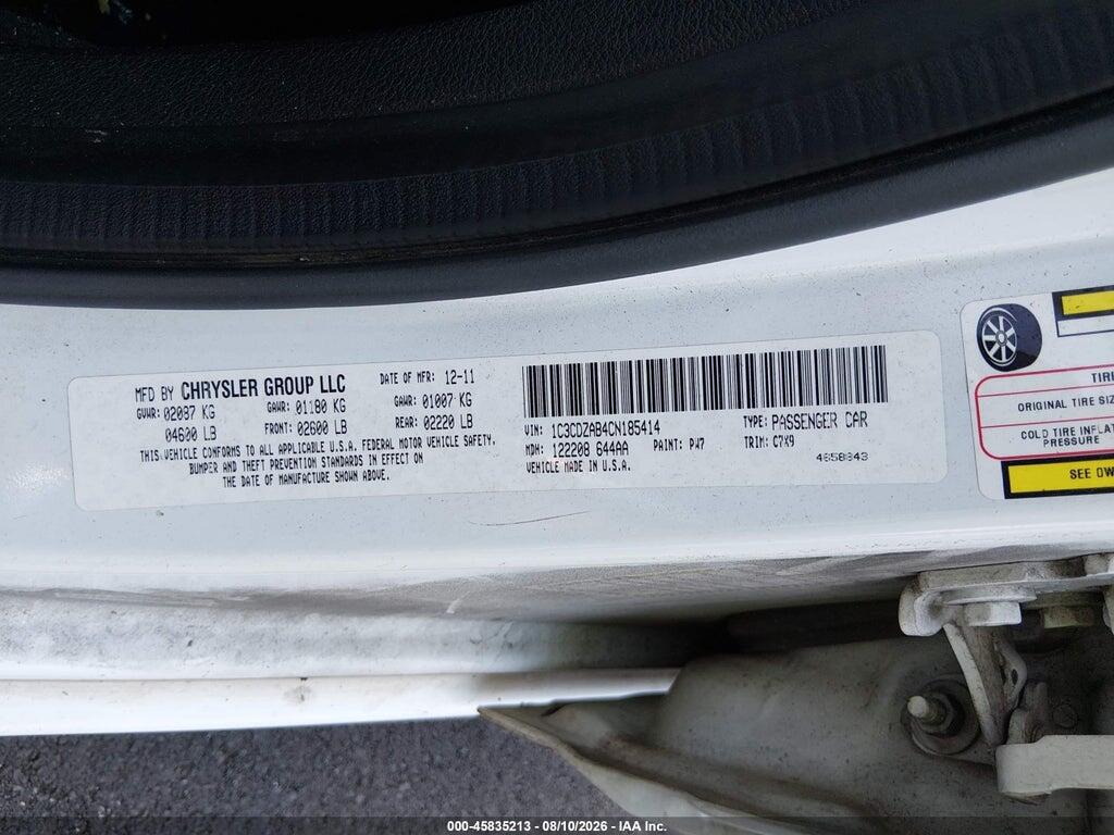 1C3CDZAB4CN185414 2012 DODGE AVENGER photo no. 9