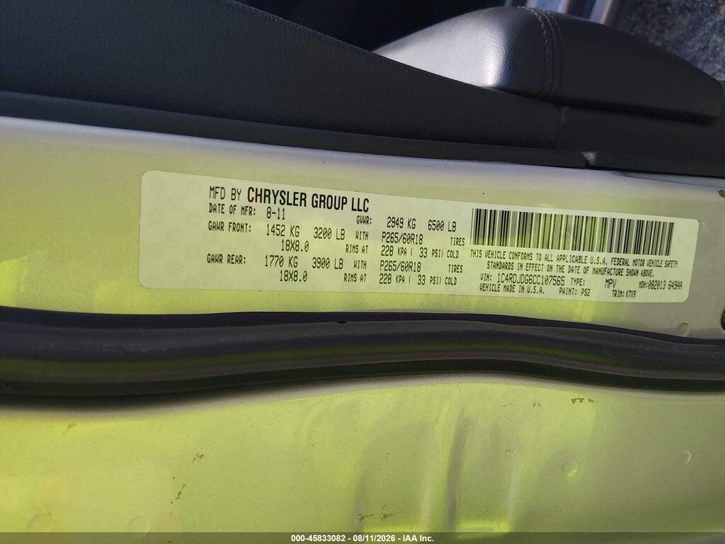 1C4RDJDG6CC107565 2012 DODGE DURANGO photo no. 9