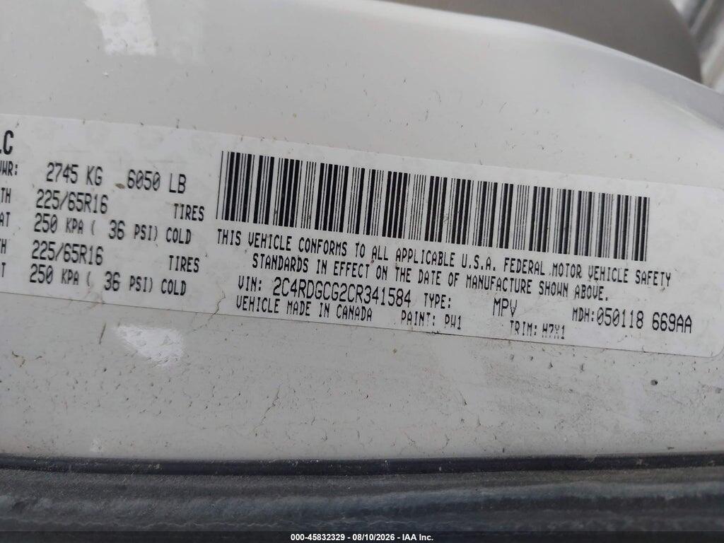 2C4RDGCG2CR341584 2012 DODGE GRAND CARAVAN photo no. 9