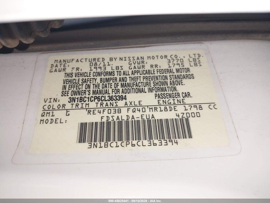 3N1BC1CP6CL363394 2012 NISSAN VERSA photo no. 9