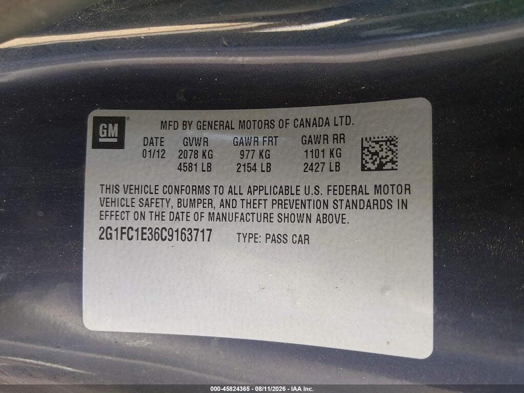 2G1FC1E36C9163717 2012 CHEVROLET CAMARO photo no. 9