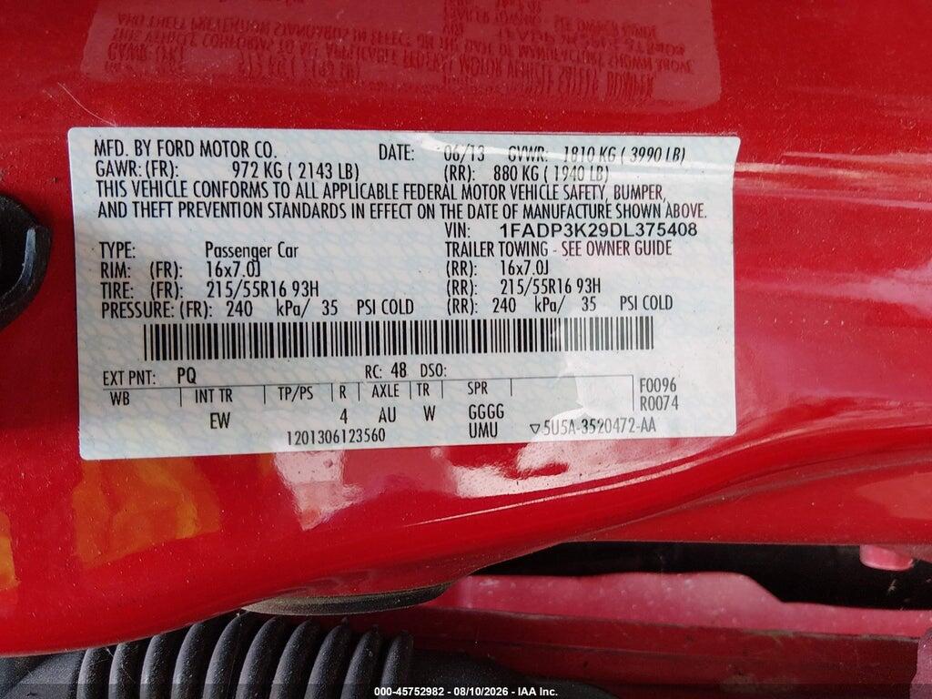 1FADP3K29DL375408 2013 FORD FOCUS photo no. 9