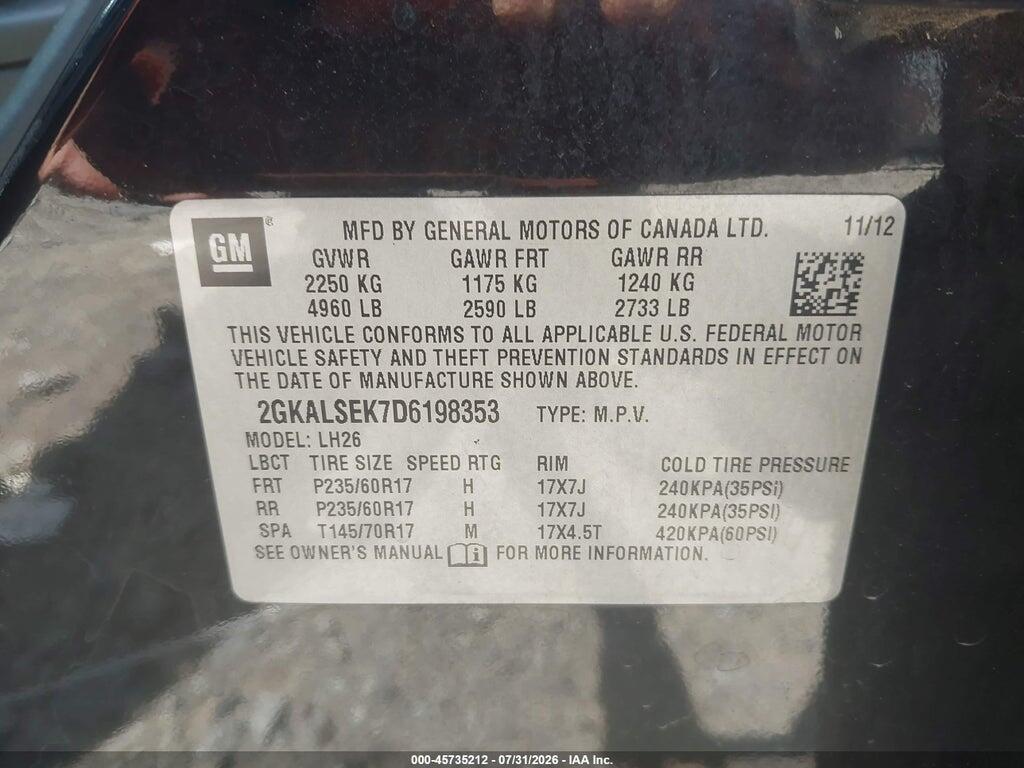 2GKALSEK7D6198353 2013 GMC TERRAIN photo no. 9