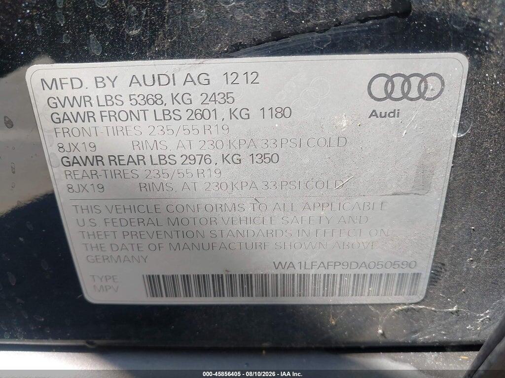 WA1LFAFP9DA050590 2013 AUDI Q5 photo no. 9
