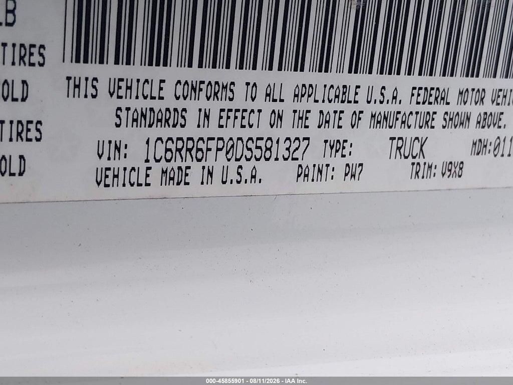 1C6RR6FP0DS581327 2013 RAM 1500 photo no. 9