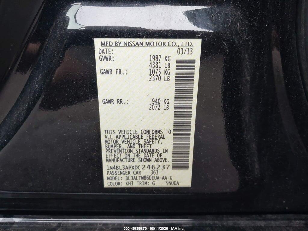 1N4BL3APXDC246237 2013 NISSAN ALTIMA photo no. 9