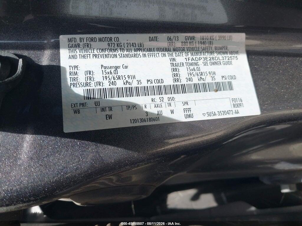 1FADP3E28DL372575 2013 FORD FOCUS photo no. 9