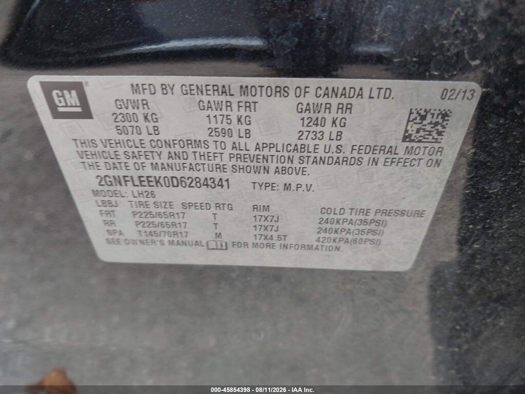 2GNFLEEK0D6284341 2013 CHEVROLET EQUINOX photo no. 9