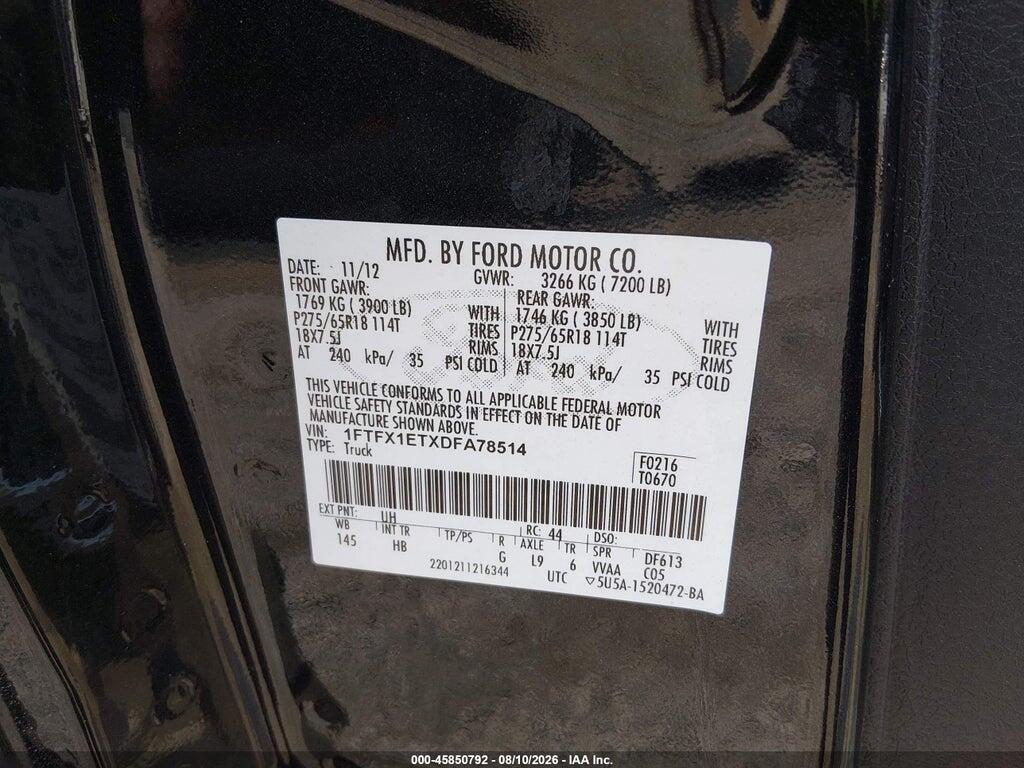 1FTFX1ETXDFA78514 2013 FORD F-150 photo no. 9