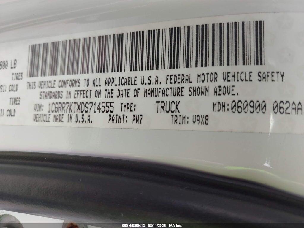 1C6RR7KTXDS714555 2013 RAM 1500 photo no. 9