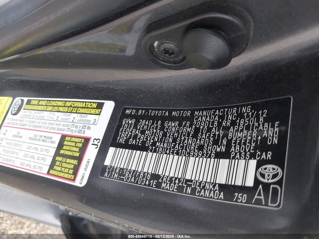 2T1BU4EE1DC999376 2013 TOYOTA COROLLA photo no. 9