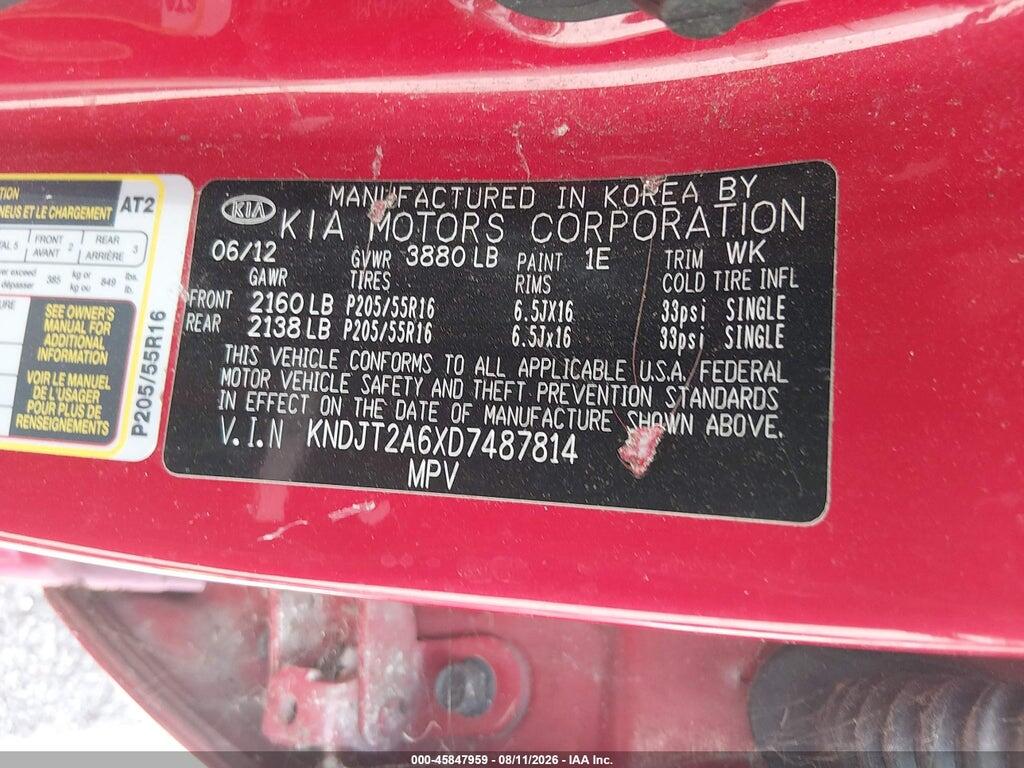 KNDJT2A6XD7487814 2013 KIA SOUL photo no. 9