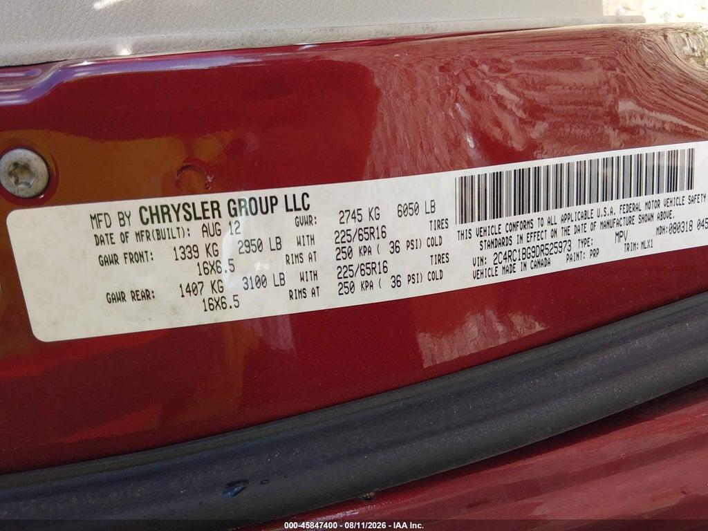 2C4RC1BG9DR525973 2013 CHRYSLER TOWN & COUNTRY photo no. 9