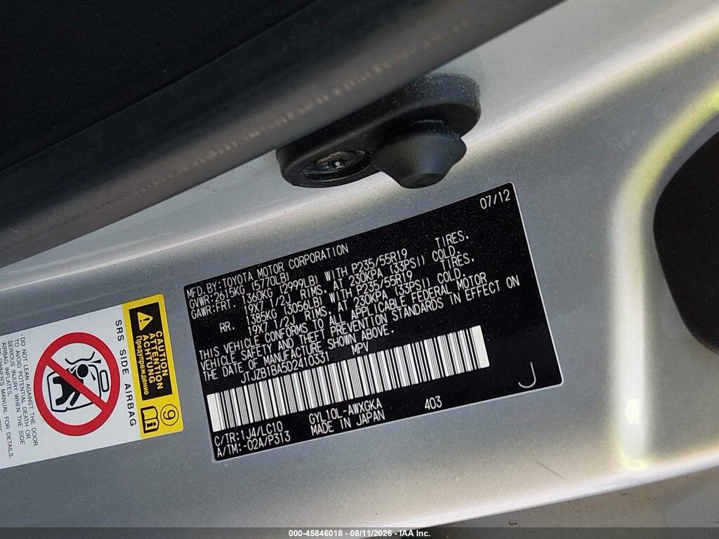 JTJZB1BA5D2410331 2013 LEXUS RX 450H photo no. 9