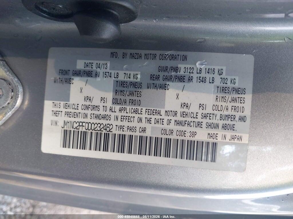 JM1NC2PF0D0232462 2013 MAZDA MX-5 MIATA photo no. 9