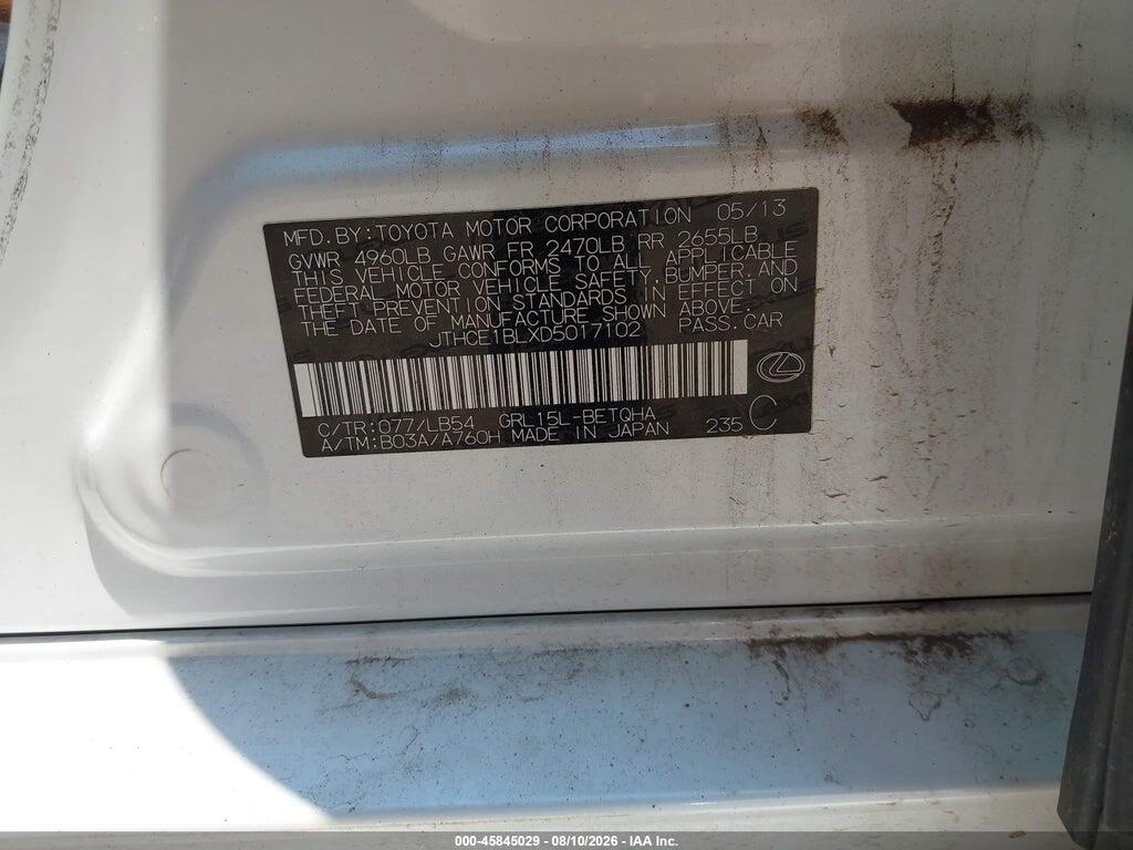 JTHCE1BLXD5017102 2013 LEXUS GS 350 photo no. 9