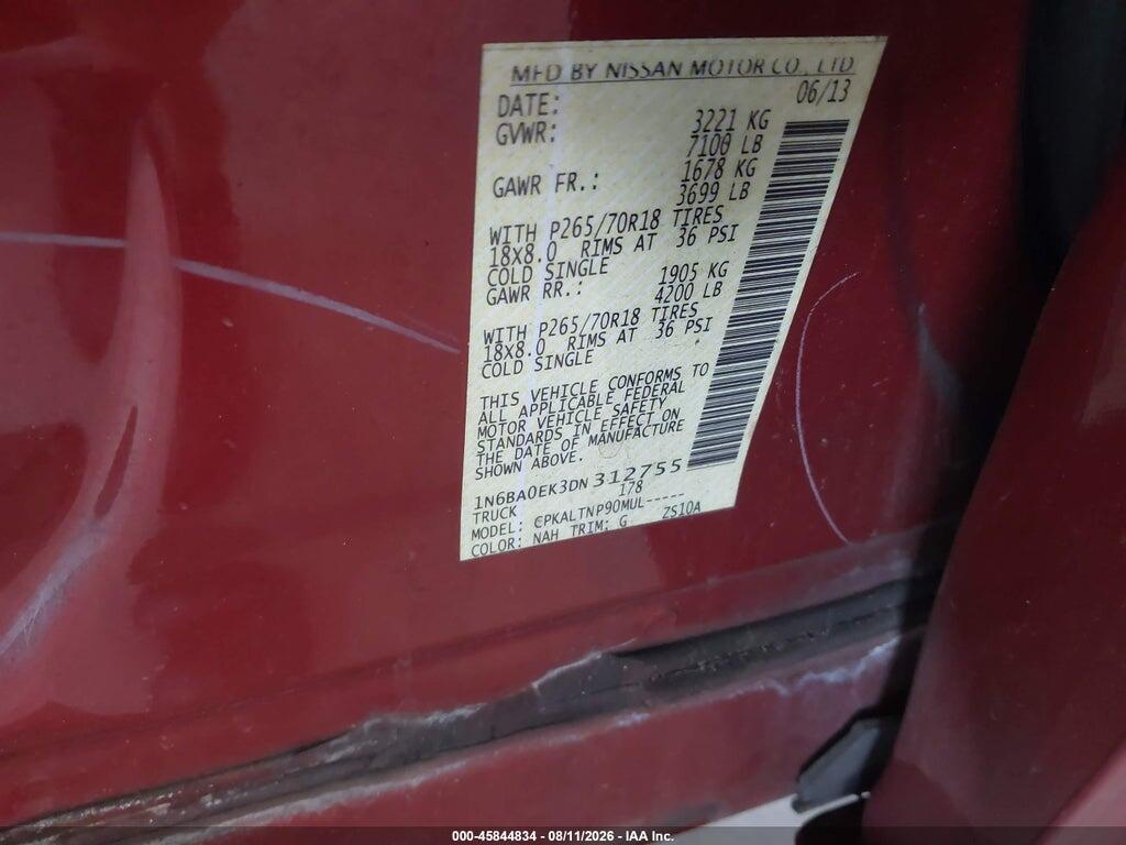 1N6BA0EK3DN312755 2013 NISSAN TITAN photo no. 9