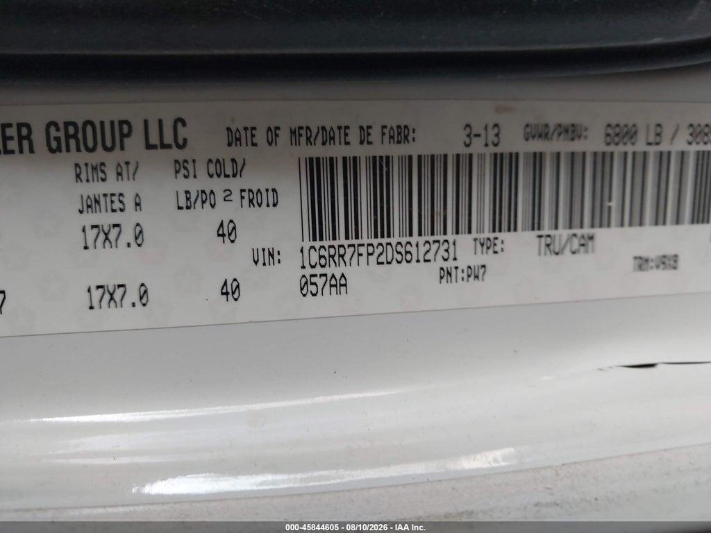 1C6RR7FP2DS612731 2013 RAM 1500 photo no. 9