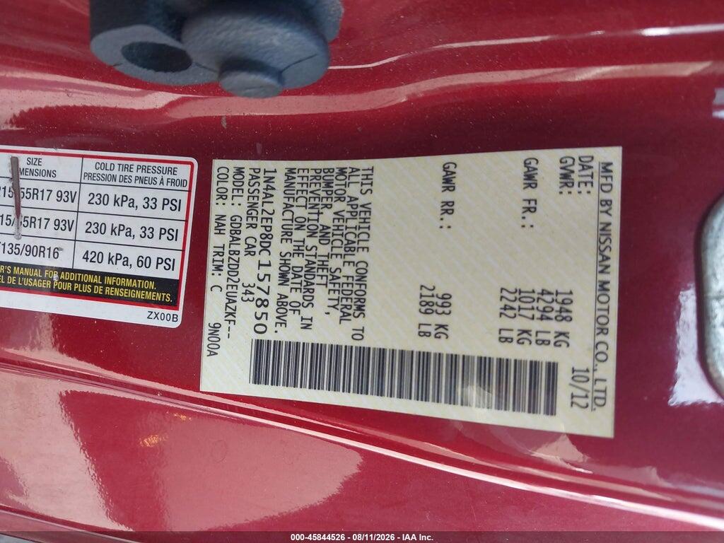 1N4AL2EP8DC157850 2013 NISSAN ALTIMA photo no. 9