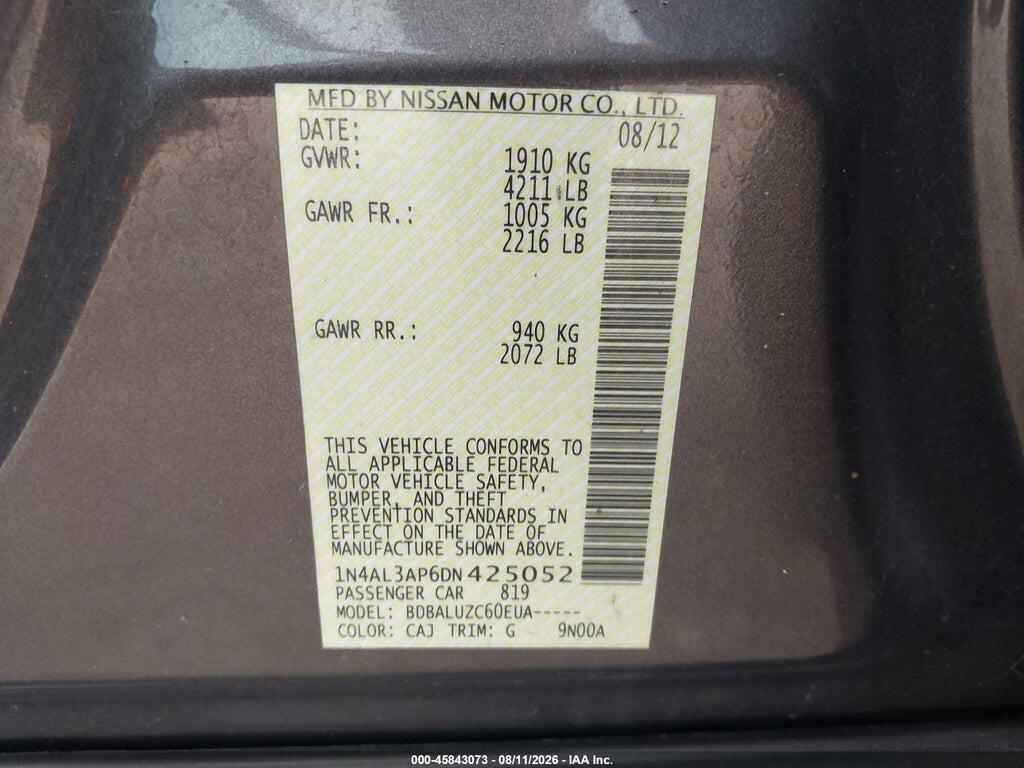 1N4AL3AP6DN425052 2013 NISSAN ALTIMA photo no. 9