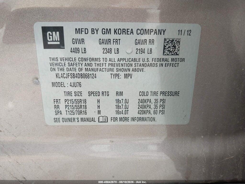 KL4CJFSB4DB068124 2013 BUICK ENCORE photo no. 9