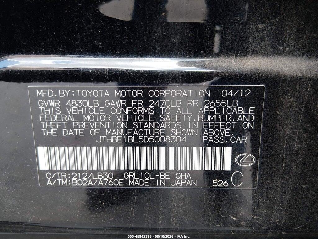 JTHBE1BL5D5008304 2013 LEXUS GS 350 photo no. 9