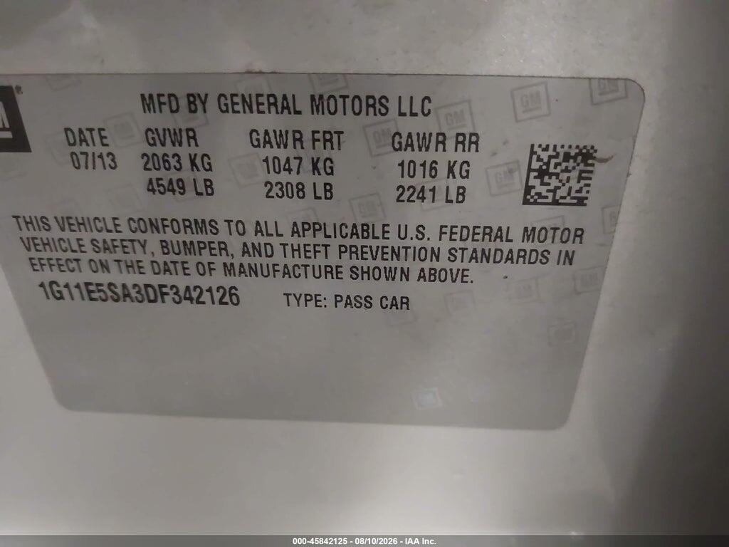 1G11E5SA3DF342126 2013 CHEVROLET MALIBU photo no. 9