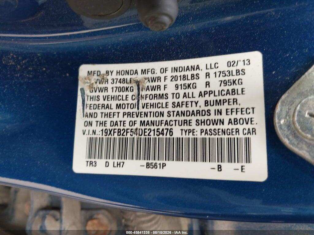 19XFB2F54DE215476 2013 HONDA CIVIC photo no. 9
