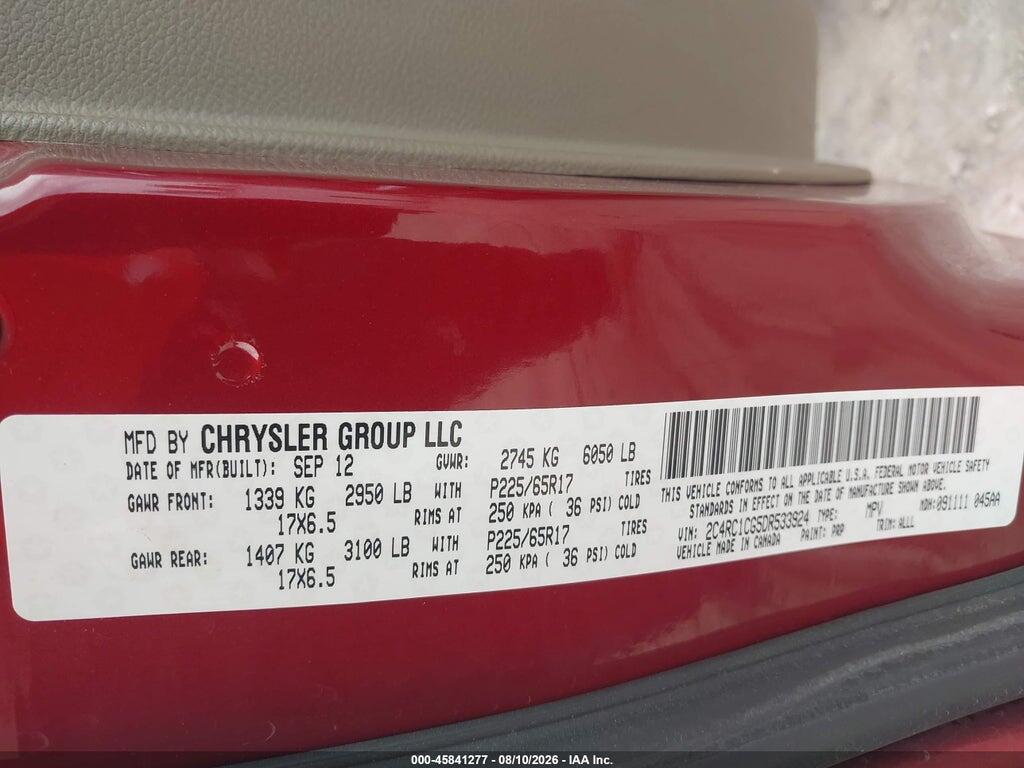 2C4RC1CG5DR533924 2013 CHRYSLER TOWN & COUNTRY photo no. 8