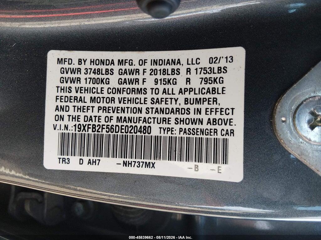 19XFB2F56DE020480 2013 HONDA CIVIC photo no. 9