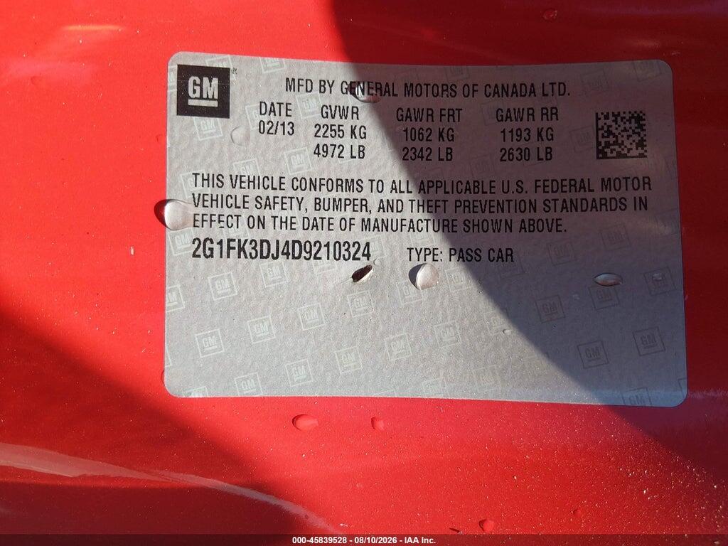 2G1FK3DJ4D9210324 2013 CHEVROLET CAMARO photo no. 9