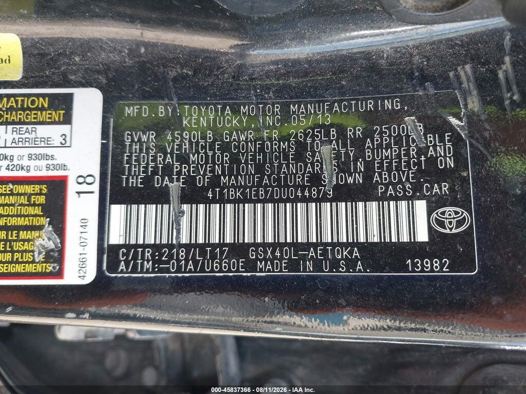 4T1BK1EB7DU044879 2013 TOYOTA AVALON photo no. 9