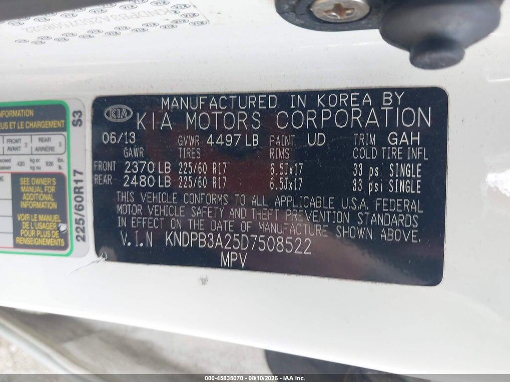 KNDPB3A25D7508522 2013 KIA SPORTAGE photo no. 9