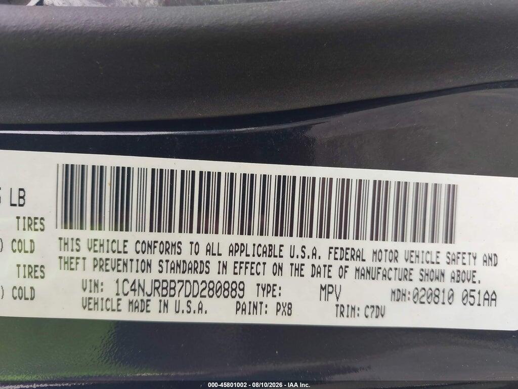 1C4NJRBB7DD280889 2013 JEEP PATRIOT photo no. 9