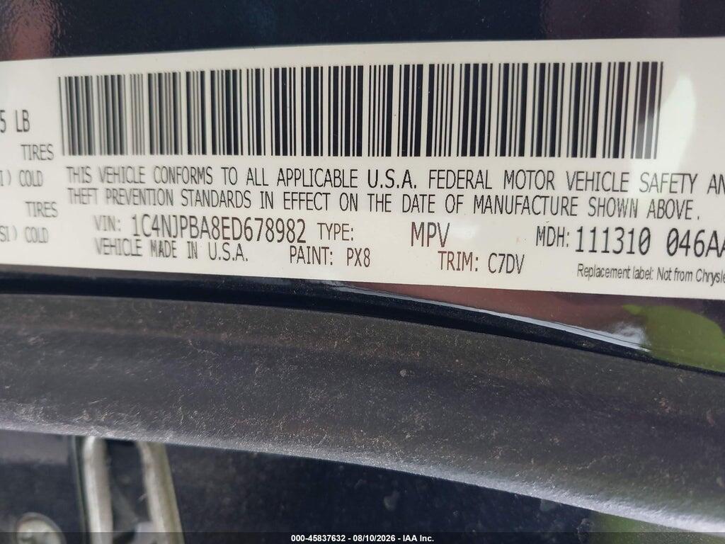 1C4NJPBA8ED678982 2014 JEEP PATRIOT photo no. 9