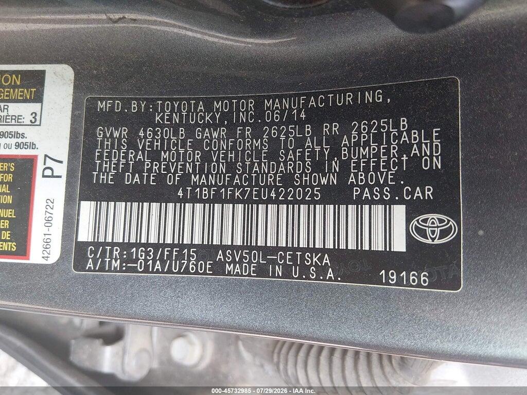 4T1BF1FK7EU422025 2014 TOYOTA CAMRY photo no. 9